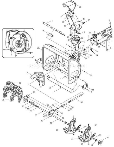 yard machine snowblower parts diagram